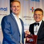 WA Young Achiever Award Winner Ben Healy presented with award by Freemasons WA Grand Master Daniel Ganon