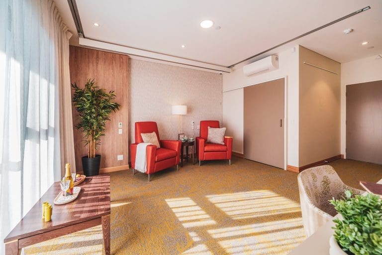 Aged care suite living room configuation